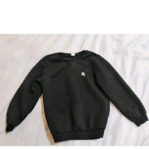 SHEIN Kids Black Cable Knit Sweater